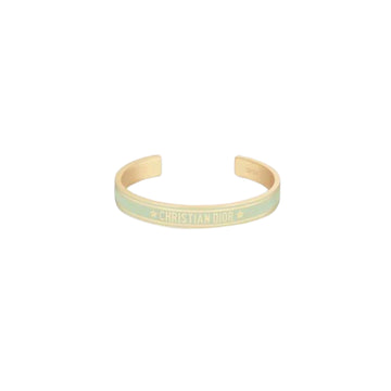 Dior Gold Finish Metal Bangle Bracelet Metal & Pastel Mint B1650ODELQ_D51V 142081617