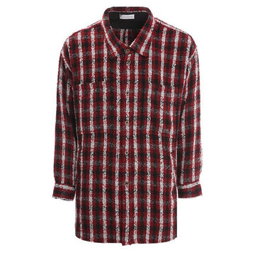FAITH CONNEXION Klassische Knopf Rot Karierte Hemd 21FW EMW21238 003 33038826