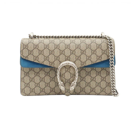 GUCCI GG スプリーム キャンバス ブルー スエード ディオニソス スモール チェーン ショルダーバッグ 400249 142117816