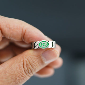 GUCCI Interlocking G Antik Silberring 701612 J8410 8414 142141888