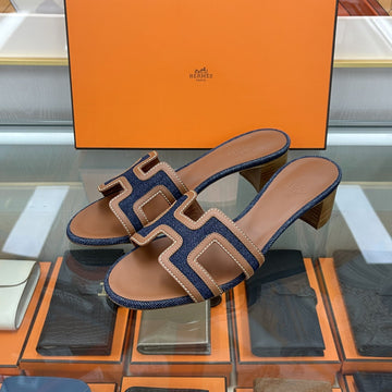 HERMES Oasis Denim Sandalen Slipper H221113ZH 142146747