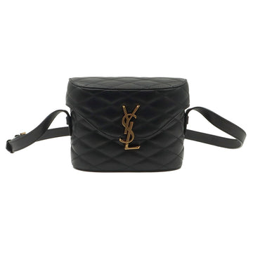 SAINT LAURENT ブラック キルティング ラムスキン ゴールド トーン ジュン ボックス クロスバッグ / 710080 142146781