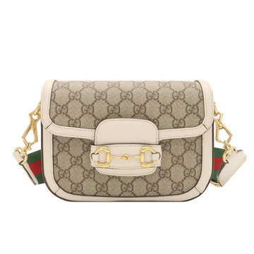 Gucci White GG Supreme Canvas Leather Horsebit 1955 WEB Mini Crossbody 2WAY 658574 142146914