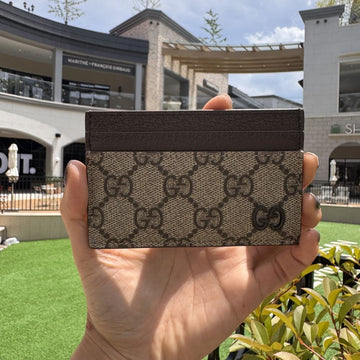 GUCCI GGマーモントバイカラーGGカードケースベージュエボニー 768248 FACQC 9773 142156303