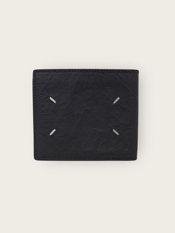 MAISON MARGIELA ブラックステッチバイフォールド財布 72353245