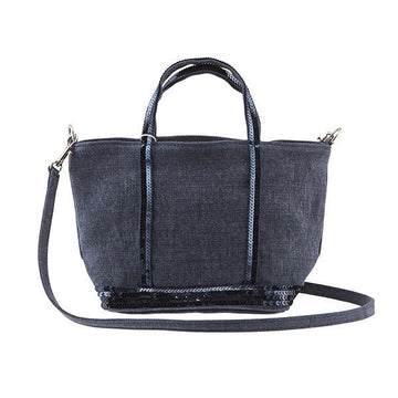 VANESSA BRUNO カバス スパンコール リネン ジッパートートバッグ ミニ XS 893 144732156