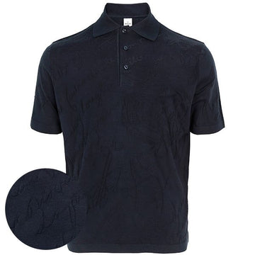 BERLUTI Nachtblau Scrito Seiden Poloshirt R27KPS65002 N40 102387853