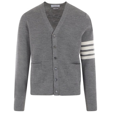 Thom Browne Diagonal Waffle Merino Wool V-Neck Cardigan A Y1014 055 56656661
