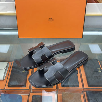 HERMES Oran Sandalen Slipper Schwarz H021056 142555907