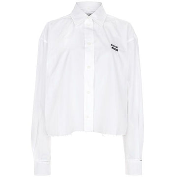 MIU MIU Crop-Hemd aus weißem Poplin 25FW 10RG F0009 142555925