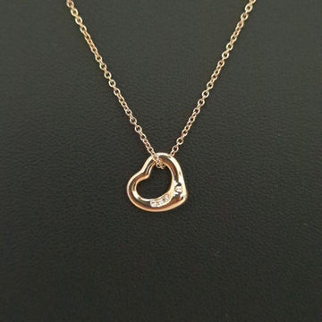 Tiffany & Co Tiffany Elsa Peretti Open Heart Gold Diamond 3P Necklace A233875 142556981