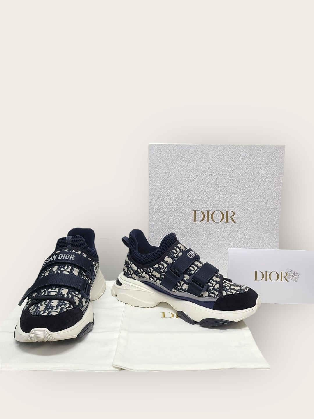 Dior Deep Blue Oblique D-Wonder Sneakers 142562887 – trenbe