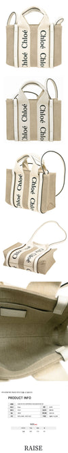 CHLOE Woody Mini Tote Bag Weiß CHC22AP237I26 101 44749011 [P]