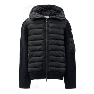 Moncler Tricot Padded Knit Jacket with Logo Patch 142563954 [P]