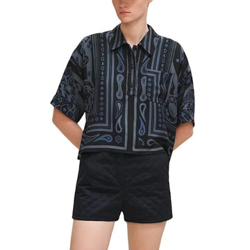 HERMES キャンディ・リブリス・バンダナ シルク ブラウス H5H0636DJET38 142601062