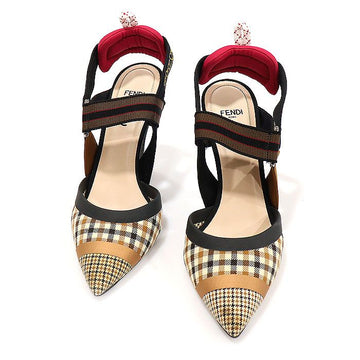 Fendi Multicolor Wool Hummingbird Heel Slingback Women's Shoes 38 142601998