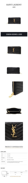 SAINT LAURENT Monogram Reißverschluss Rundum Damen Geldbörse 31444046 [P]
