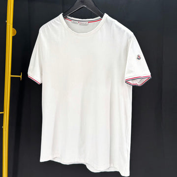 MONCLER Logo Patch T-Shirt Kurzarm Weiß 142622555