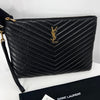 Saint Laurent Matelassé Medium Clutch Bag Black (559193) 142622823 [P]
