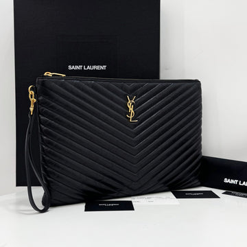 Saint Laurent Monogram Matelassé Clutch Bag Black (440222) 142622905