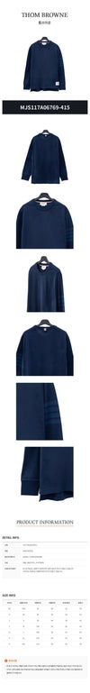 THOM BROWNE ストライプ オーバーサイズ ミディウム ウェイト ジャージ 長袖 Tシャツ MJS117A 06769 415 142645832 [P]