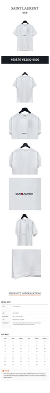 Saint Laurent Logo Short Sleeve T-Shirt 460876 YB2DQ 9000 142646042 [P]