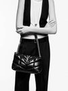 SAINT LAURENT キルティングラムスキンプファーバッグ小サイズ5774761EL071000 142646066 [P]