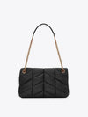 SAINT LAURENT キルティングラムスキンプファーバッグ小サイズ5774761EL071000 142646066 [P]