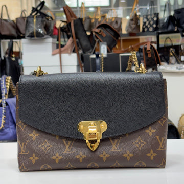 LOUIS VUITTON Monogram Canvas Flap Black Chain Schultertasche M43714 142701582