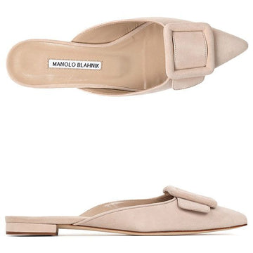 Manolo Blahnik Nude Maysale Suede Mule 220 0546 0005 MNUD 55784192