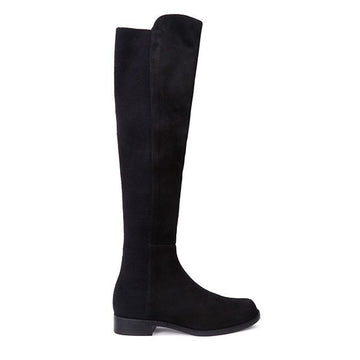 STUART WEITZMAN 5050 Longboots aus Wildleder in Schwarz 75050886