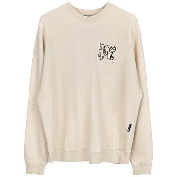 Palm Angels Beige Monogram Linen Sweatshirt PMBA074E23FLE0026110 91397245