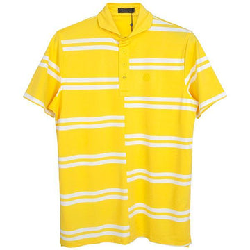 GFORE イエローオフセットストライプポロシャツ G4MS23K182 CYBER 91685448