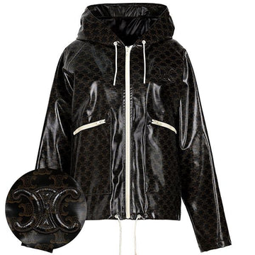 Celine Black Triop Hoodie Zip-Up Rain Jacket 2W638287Q 19MP 97469173