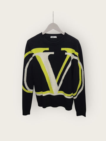 VALENTINO Schwarzes Neon Garavani Rundstrickpullover 132279388