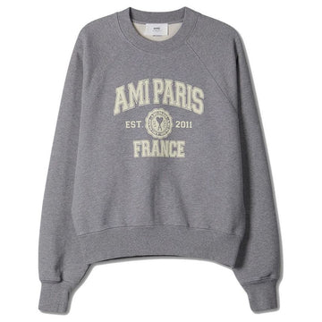 AMI Logo-Druck Sweatshirt Grau USW010 747 055 35903518
