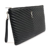 SAINT LAURENT 440222 ブラック マトラッセ モノグラム ドキュメントホルダー ストラップ クラッチ 142725196 [P]
