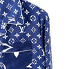 Louis Vuitton Women's Silk Escale Pajama Blouse Shirt Blue 38 143524614 [P]