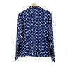 Louis Vuitton Women's Silk Escale Pajama Blouse Shirt Blue 38 143524614 [P]