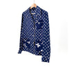 Louis Vuitton Women's Silk Escale Pajama Blouse Shirt Blue 38 143524614 [P]