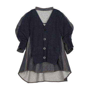 Sacai Women'S Short Sleeve Denim Cardigan 142729386