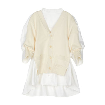 Sacai Women’s Short Sleeve Denim Cardigan - 2407357 151 142729385