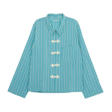 Bode Men's Shirt MRS24SH017 White Blue 142729518