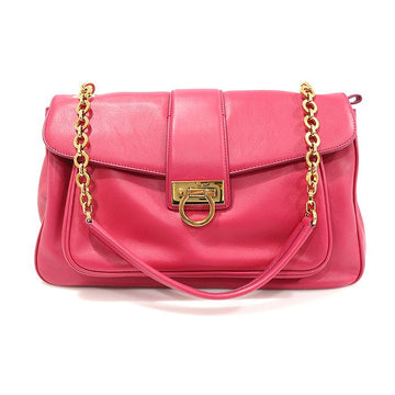 Salvatore Ferragamo 21 E463 Pink Leather Gancini PAULA Shoulder Bag 142773153