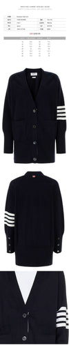THOM BROWNE 4バーエクスジャレートフィットカーディガン ネイビー 415 142950473 [P]