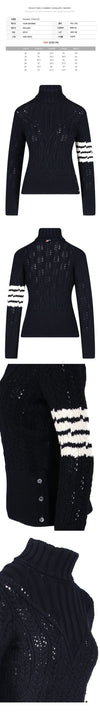 THOM BROWNE サイドライン タートルネック ニット ネイビー FKA382A Y1024 415 142950482 [P]