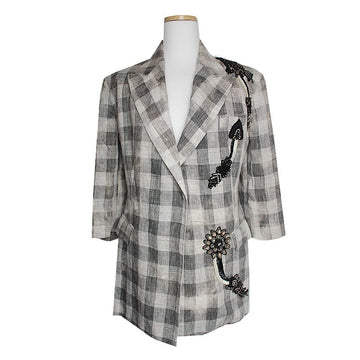 ANTONIO MARRAS アントニオ・マラス グレー チェック ロングジャケット 55 142953196