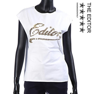 THE EDITOR Editor 32603 955 01 Women's Gold Stud Logo T-Shirt 142961511