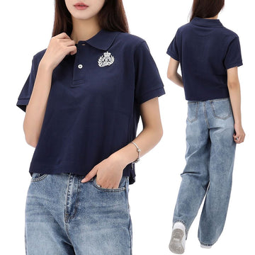SPORTY & RICH 25SS Crest Crop Polo Short Sleeve T-Shirt TO085606241BL106 142964994