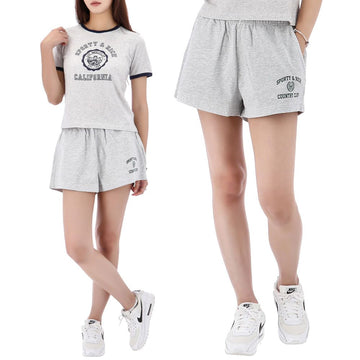 SPORTY & RICH Varsity Crest Disco Short Pants 142965053